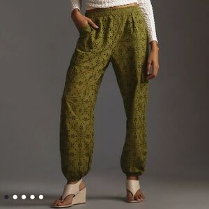 Anthropologie Eyelet Cargo Joggers